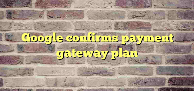 Google confirms payment gateway plan