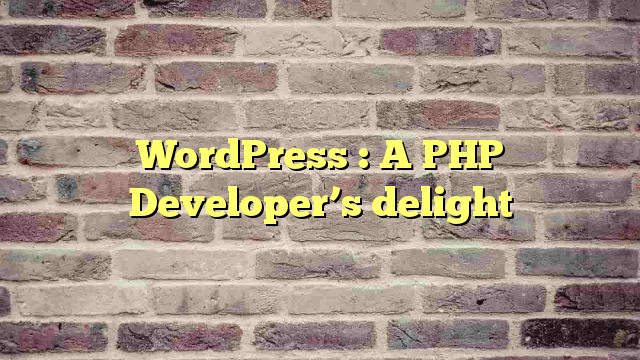 WordPress : A PHP Developer’s delight