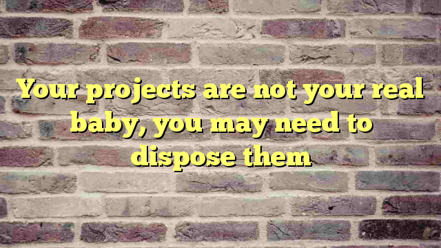 Your projects are not your real baby, you may need to dispose them